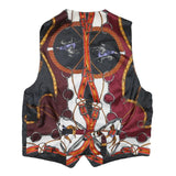 Mens Black & Burgundy Horsebit Print Button Jacket XS Polyester Blend Stylish