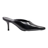 DORATEYMUR Mule Heels Black Leather Womens UK 4