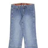 CROSSBALL Mens Jeans Blue Relaxed Straight Denim Rinse W34 L33 Streetwear