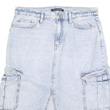 CALVIN KLEIN JEANS Womens Blue Denim Cargo Midi Cotton Blend Skirt Size M