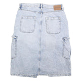 CALVIN KLEIN JEANS Womens Blue Denim Cargo Midi Cotton Blend Skirt Size M