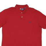 CHAPS Mens Red Short Sleeve Plain XL Polo Shirt Cotton Blend Classic