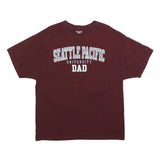 CHAMPION Mens Maroon Seattle Pacific University Dad Graphic T-Shirt XL Crew Neck