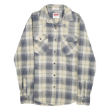WRANGLER Mens Blue Beige Check Shirt S Long Sleeve Cotton Blend Casual