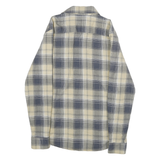 WRANGLER Mens Blue Beige Check Shirt S Long Sleeve Cotton Blend Casual