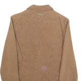 MARLBORO Womens Beige Brown Cotton Blend Button Jacket M Woven Embroidered