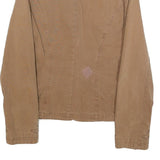 MARLBORO Womens Beige Brown Cotton Blend Button Jacket M Woven Embroidered
