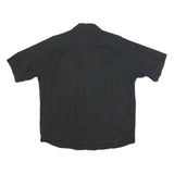 WRANGLER Mens Black Casual Cotton Blend Shirt L Short Sleeve Button Pocket