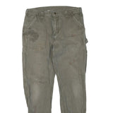 CARHARTT Mens Grey Cotton Blend Straight Trousers W34 L32 Regular Fit Workwear