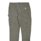 CARHARTT Mens Grey Cotton Blend Straight Trousers W34 L32 Regular Fit Workwear