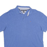 TOMMY HILFIGER Mens Blue Polo Shirt XL Cotton Short Sleeve Plain Sailing Cat