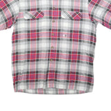 RACING Mens Red & Grey Check Shirt L Casual Cotton Blend Button Shirt