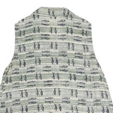 PUT U MAYO Womens Green & White Printed Sleeveless Shirt M Cotton Blend Button