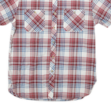 LEVI'S Mens Red & Blue Check Shirt M Cotton Blend Casual Summer Short Sleeve