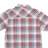 LEVI'S Mens Red & Blue Check Shirt M Cotton Blend Casual Summer Short Sleeve