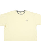 SLAZENGER Mens Cream & Grey T-Shirt 4XL Short Sleeve Crew Neck Cotton Casual