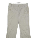 CALVIN KLEIN Womens Cotton Beige Regular Straight Trousers W34 L31 Casual Zip