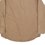 JUSTIN Mens Beige Cotton Blend Shirt L Button Down Collar Long Sleeve Workwear
