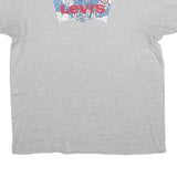 LEVI'S Mens Grey Cotton Blend Graphic T-Shirt XL Short Sleeve Crew Neck Logo