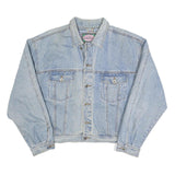 ONLY YOU Mens Blue Denim Cotton Button Jacket L Casual Classic Light Wash