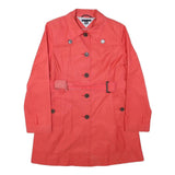 TOMMY HILFIGER Womens Red Jacket L Polyester Blend Plain Button Fastening Coat