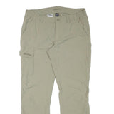 SCHOFFEL Mens Regular Beige Polyester Blend Zip Trousers W34 L30 Outdoor Cargo