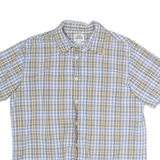 LEVI'S Mens Blue & Yellow Check Shirt L Cotton Summer Short Sleeve Casual