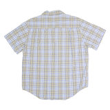 LEVI'S Mens Blue & Yellow Check Shirt L Cotton Summer Short Sleeve Casual