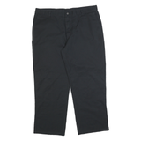 DICKIES Mens Cotton Blend Black Regular Straight Trousers W40 L30 Classic Zip