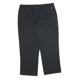 DICKIES Mens Cotton Blend Black Regular Straight Trousers W40 L30 Classic Zip