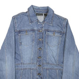 DKNY Womens Blue Denim Cotton Blend Button Jacket S Classic Fit Casual Outerwear