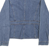 DKNY Womens Blue Denim Cotton Blend Button Jacket S Classic Fit Casual Outerwear