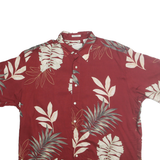 NATURAL ISSUE Mens Red Rayon Floral Print Shirt L Casual Tropical Summer