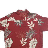 NATURAL ISSUE Mens Red Rayon Floral Print Shirt L Casual Tropical Summer