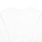 LEVI'S Womens White & Red Crew Neck XXS Cropped Cotton Sweatshirt