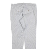 H&M Womens Cotton Blend Slim Blue & White Pinstripe Trousers W32 L32 Stylish
