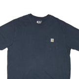 CARHARTT Mens Blue Pocket T-Shirt XL Short Sleeve Crew Neck Cotton Blend
