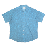 WRANGLER Mens Blue Paisley Print Shirt XL Cotton Blend Casual Short Sleeve