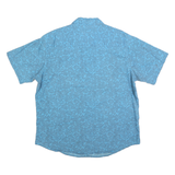 WRANGLER Mens Blue Paisley Print Shirt XL Cotton Blend Casual Short Sleeve