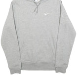NIKE Mens Grey Pullover Hoodie M Cotton Classic Swoosh Sportswear Casual