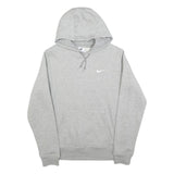 NIKE Mens Grey Pullover Hoodie M Cotton Classic Swoosh Sportswear Casual
