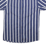 KRONSTADT CASUAL Mens Blue & White Striped Casual Shirt M Lightweight Cotton