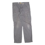 CARHARTT Mens Cotton Blend Grey Relaxed Fit Straight Trousers W36 L34 Workwear