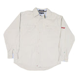 TOMMY HILFIGER Mens Beige Long Sleeve Shirt L Button Pocket Casual Cotton