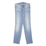 DIESEL Womens Slim Light Blue Denim Regular Jeans W27 L29 Stud Detail Zip