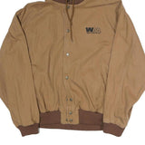 Mens Brown Cotton Hooded Zip Jacket XL Plain Casual Workwear Outdoor