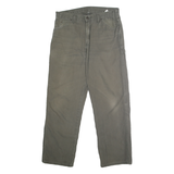 DICKIES Mens Jeans Green Regular Straight Denim Medium W34 L32 Workwear Zip