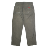 DICKIES Mens Jeans Green Regular Straight Denim Medium W34 L32 Workwear Zip