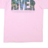 Mens Pink Cotton Blend Graphic T-Shirt XL Short Sleeve Crew Neck River Print