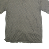 AUSTIN Mens Grey Short Sleeve Polo Shirt L Cotton Patterned Casual